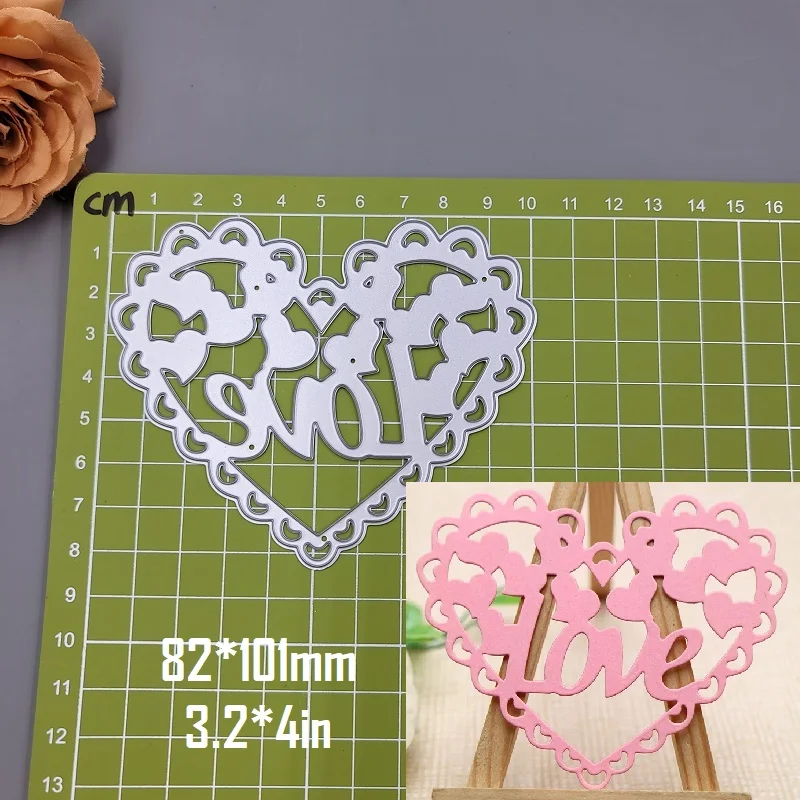 Nigikala Heart Metal Cutting Dies Scrapbooking Stencil Heart Die Cut Decoration DIY Embossing Album Paper Cards Gift