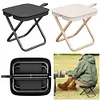 9in Tall Portable Camping Stool with Carry Bag Folding Stool for Travel Hiking