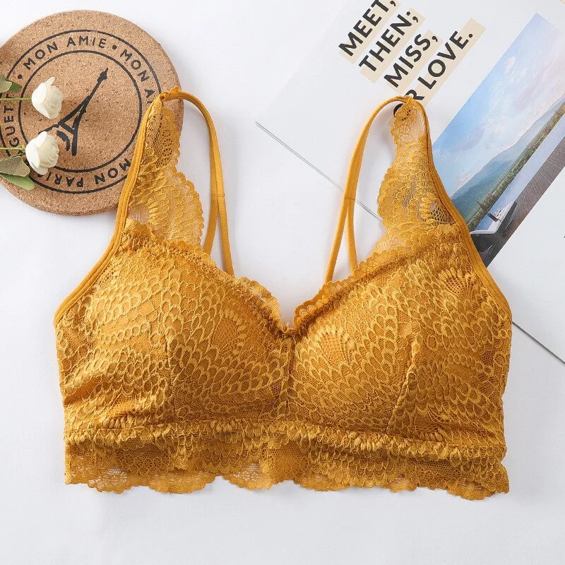 Women Tank Crop Top Beauty Back Women Wide Straps Tops fashion Lingerie Female Underwear Lace Camisole