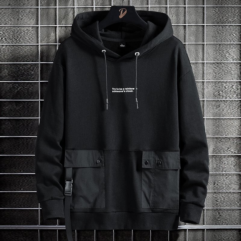 Casual Large Pocket Knit Hoodie