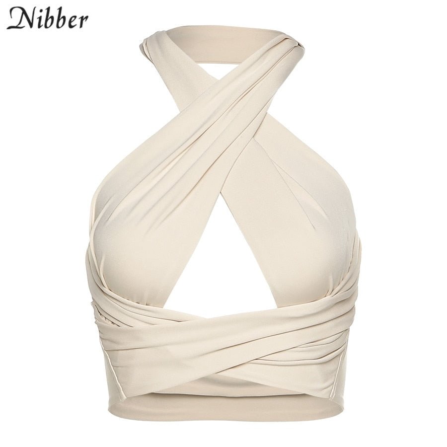 Nibber Sexy Backless Street Camisole Female Wild Clubwear Summer Chic Hollow Outs Tank Top High Quality Pure Sleeveless Tee Vest