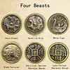 Luck Muse Four Beasts Feng Shui Yin Yang Bagua Rotating Copper Coin Decor