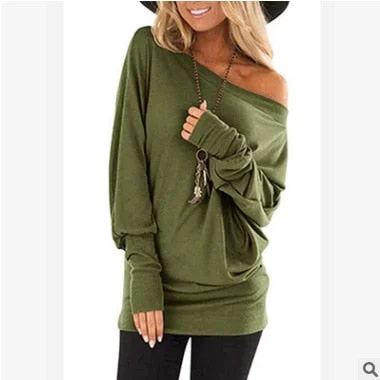 Women's long-sleeved T-shirt autumn new solid color top