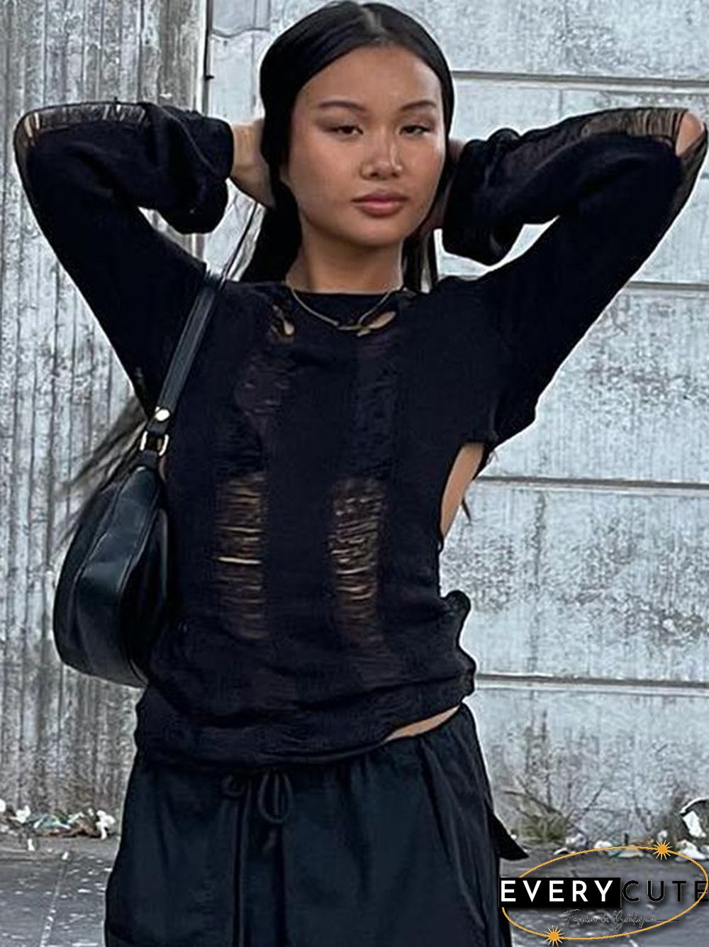Sexy Knit Shirt for Womens Party Club Cutouts