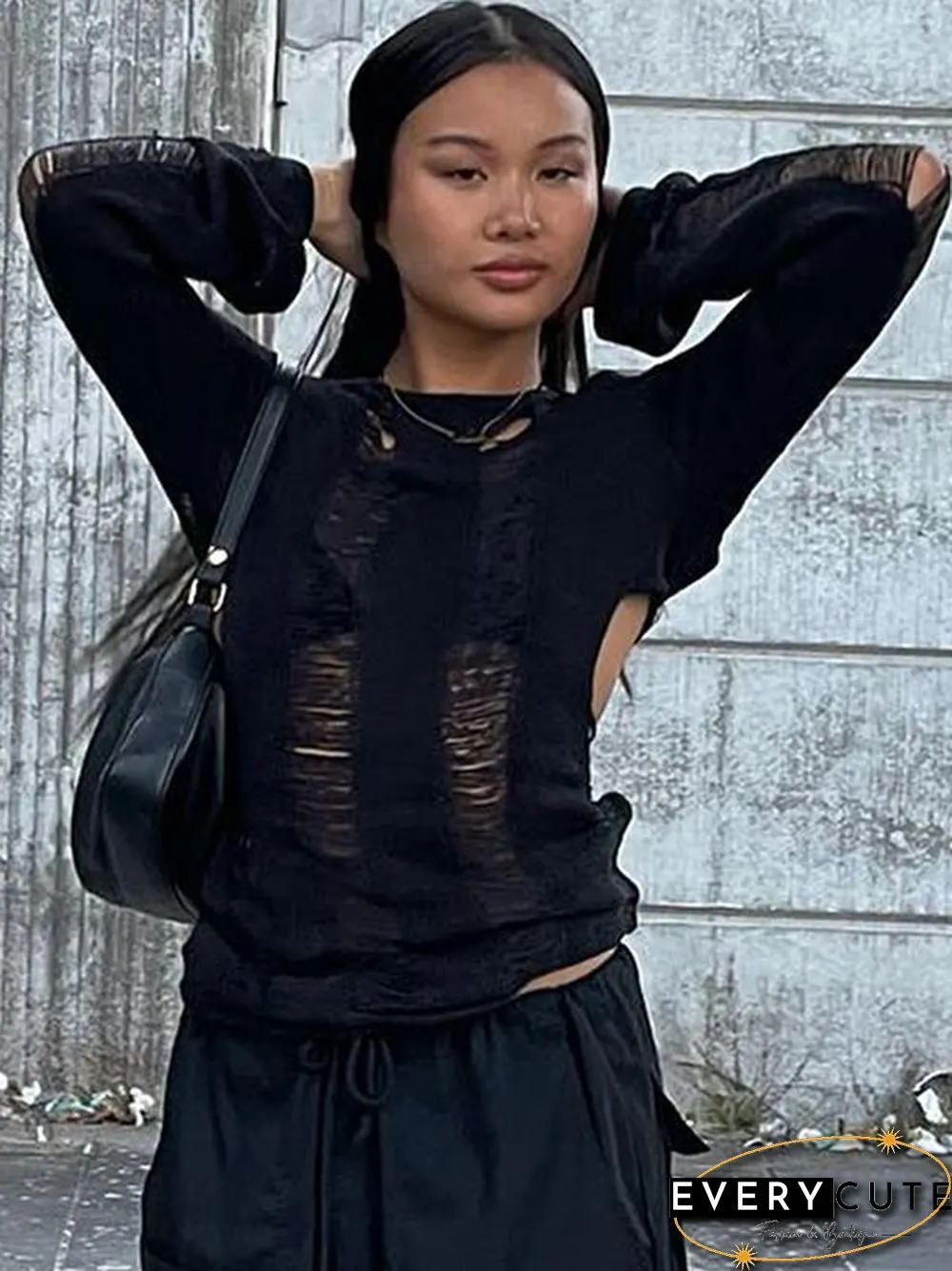 Sexy Knit Shirt for Womens Party Club Cutouts