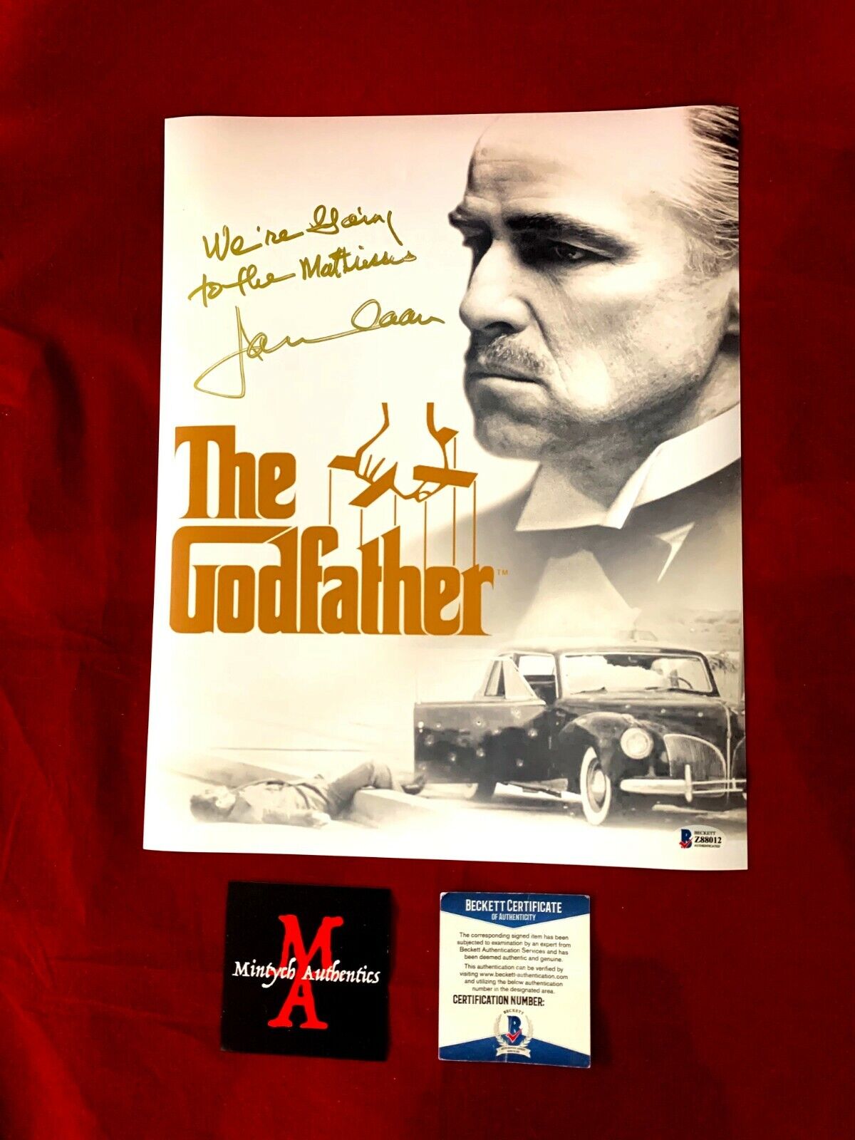 JAMES CAAN AUTOGRAPHED SIGNED 11x14 Photo Poster painting! THE GODFATHER! BECKETT COA! SONNY!