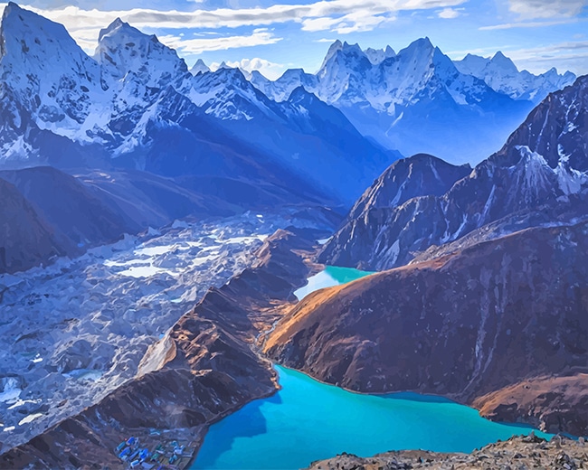 

Gokyo Lakes Trek – Paint By Numbers - 40*50CM, 501 Original