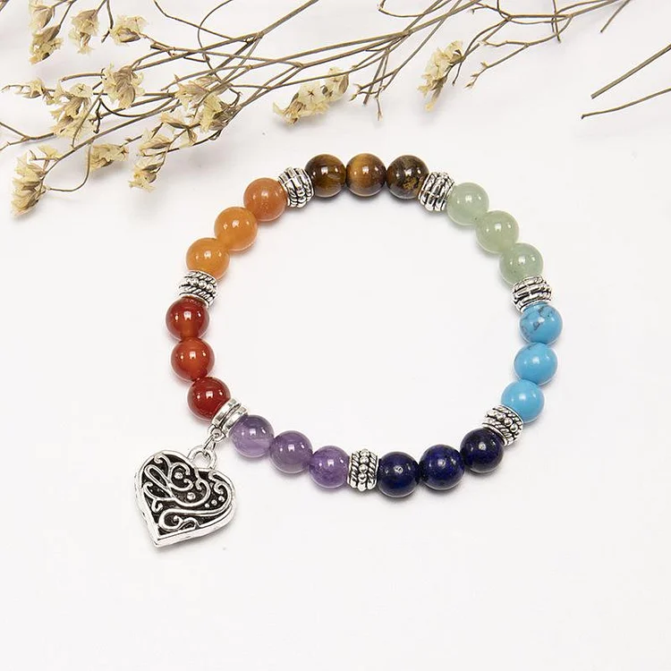 7 Chakra Heart Crystal Bracelet KERENTILA