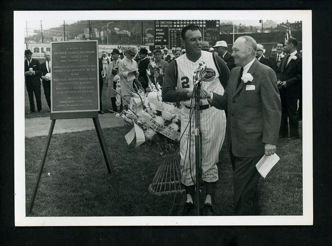 1965 Cincinnati Reds Opening Day Official Press Photo Poster painting Dick Sisler Hutchinson