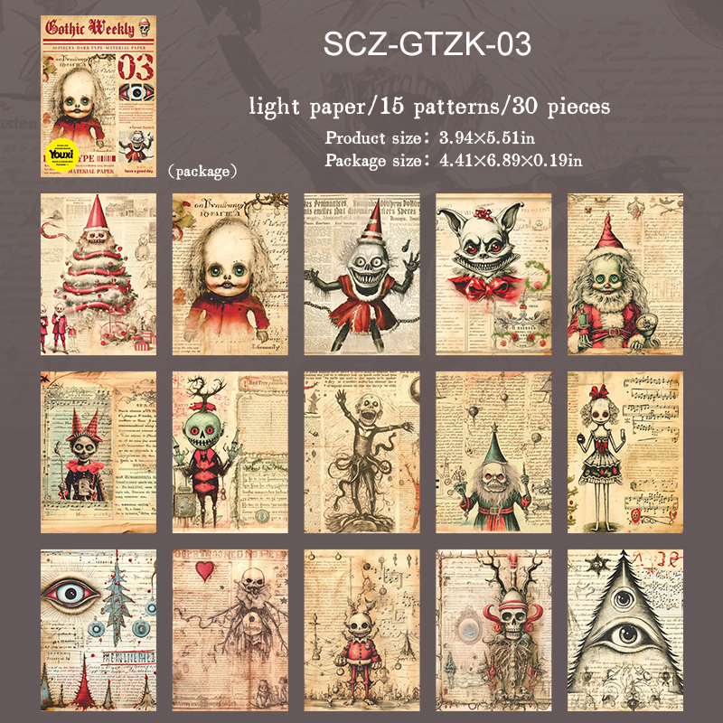 Material Paper - Gothic Weekly Series Vintage Dark Fear 