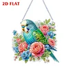 (US Local)DIY Diamond Art Pendant Diamond Painting Set Home Decor (Flower Parrot)