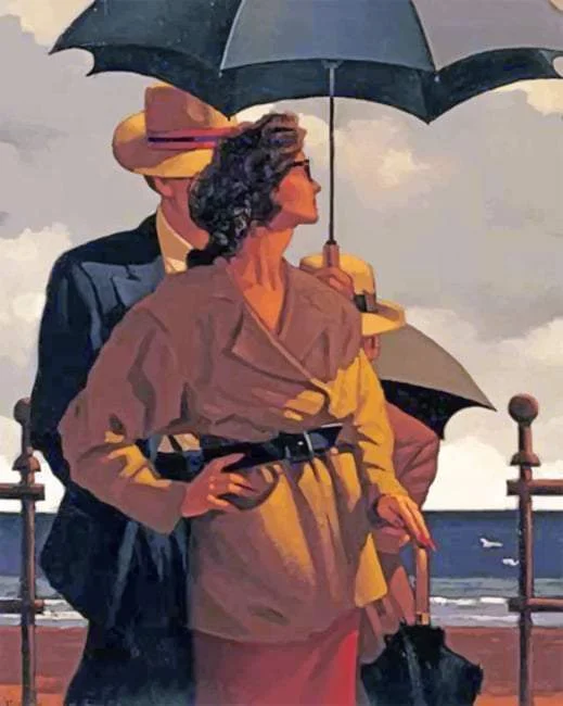 Couple Under The Same Umbrella - Paint By Numbers DQ44560
