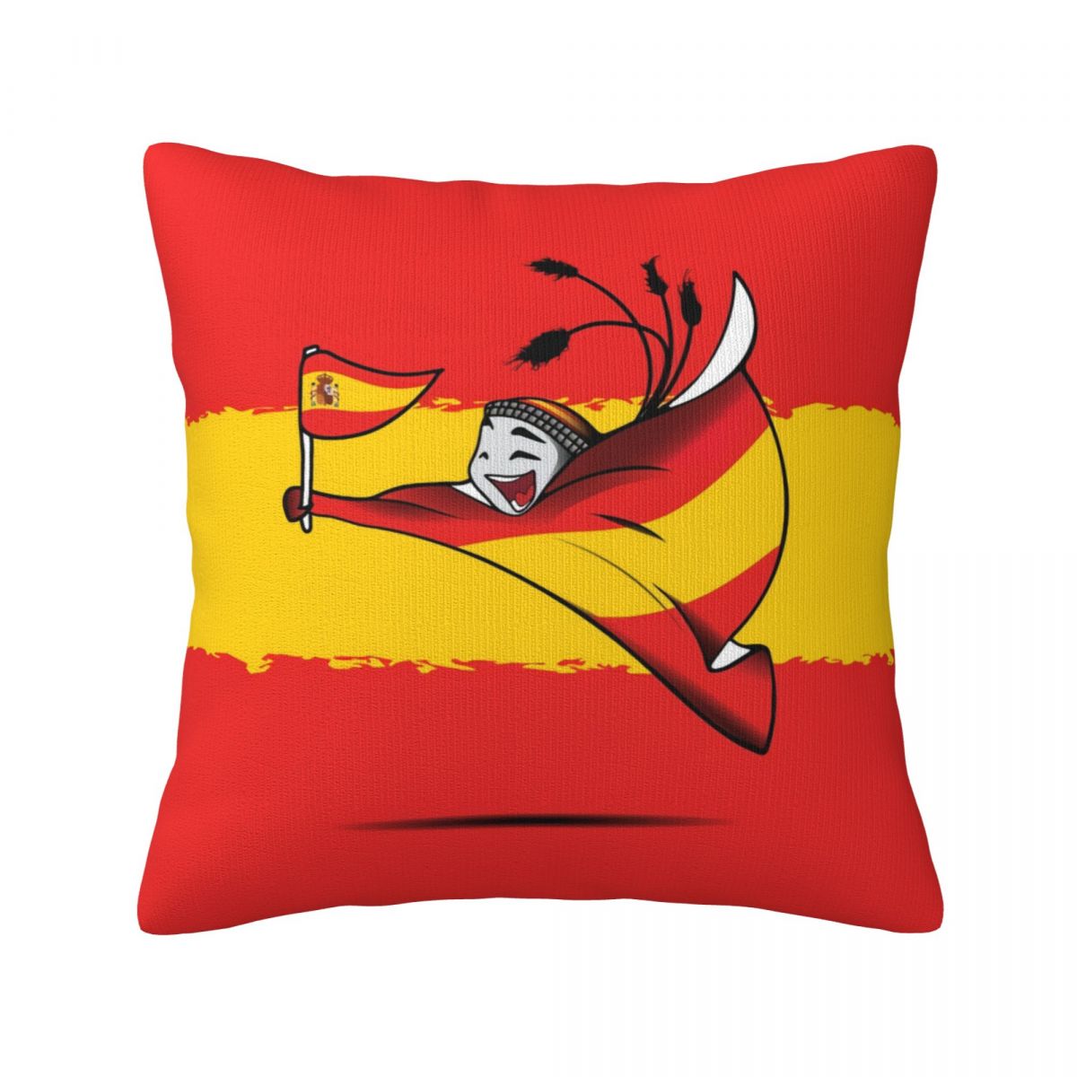 Spain World Cup 2022 Mascot Short Plush Cushion for Home Decor