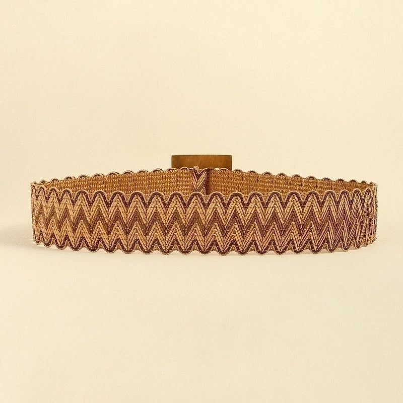 Casual Stripe Straw Woven Belt Women’s Woven Belts