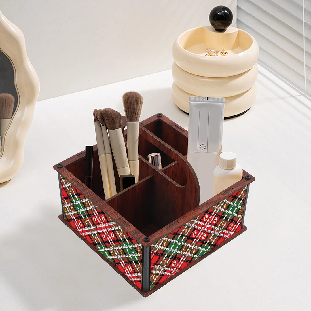 DIY Pattern Wooden Diamond Painting Handheld Storage Box Kit Tabletop Art Decor