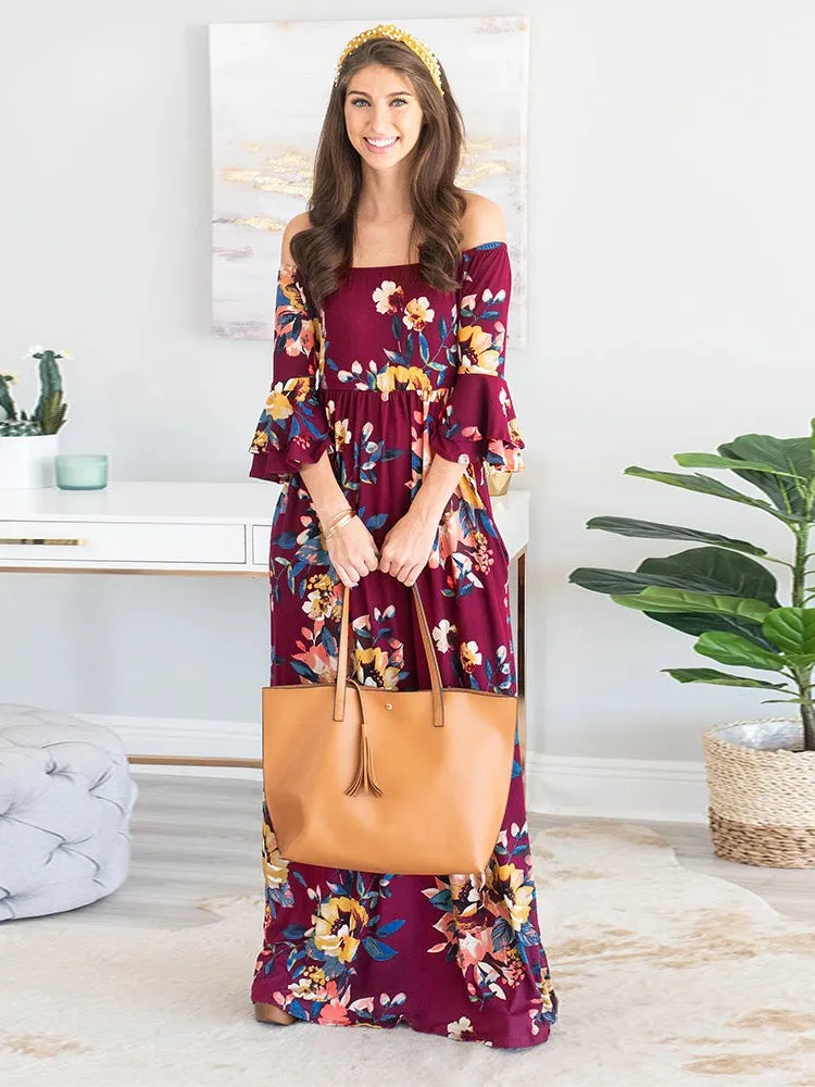 One-shoulder print sexy dress