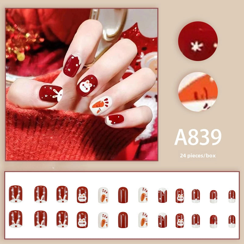 New Popular Simple Wearable Nail Patch 24 Pieces Boxed Pure Desire Style High Sense Factory Direct Sales