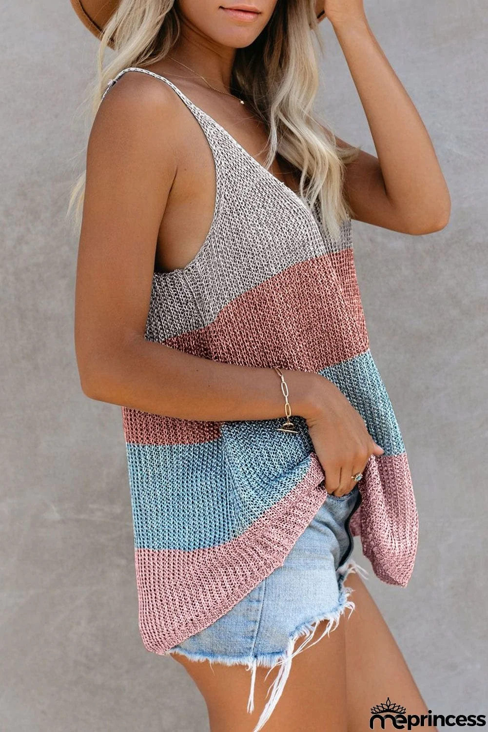 Multicolor Knitted Cami Tank Top