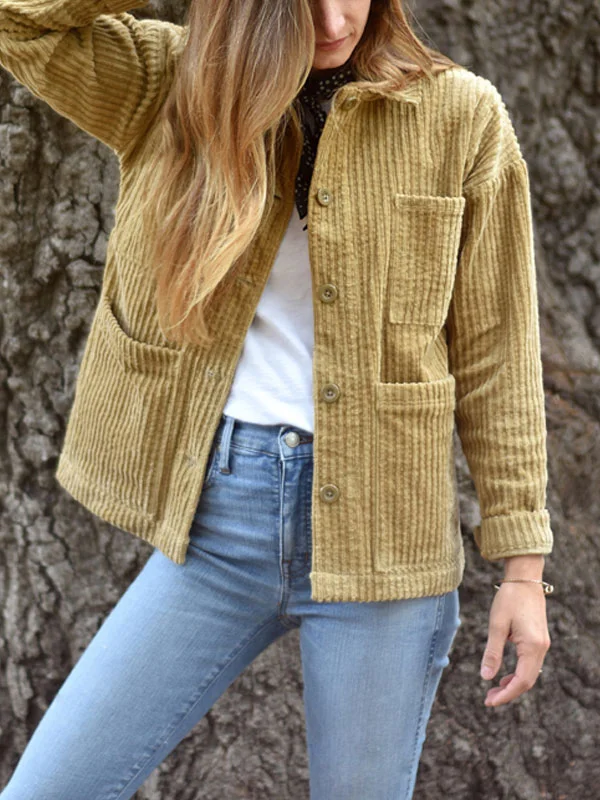 Vintage Corduroy Simple Ladies Jacket