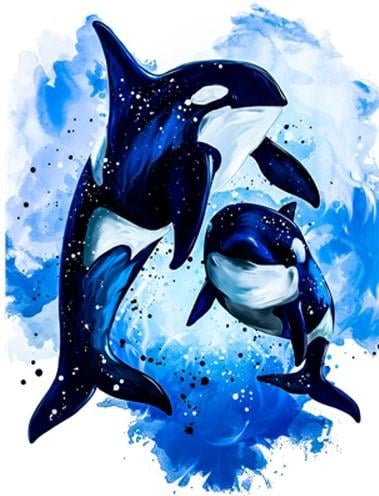

Watercolor Whales – Paint By Numbers - 40*50CM, 501 Original