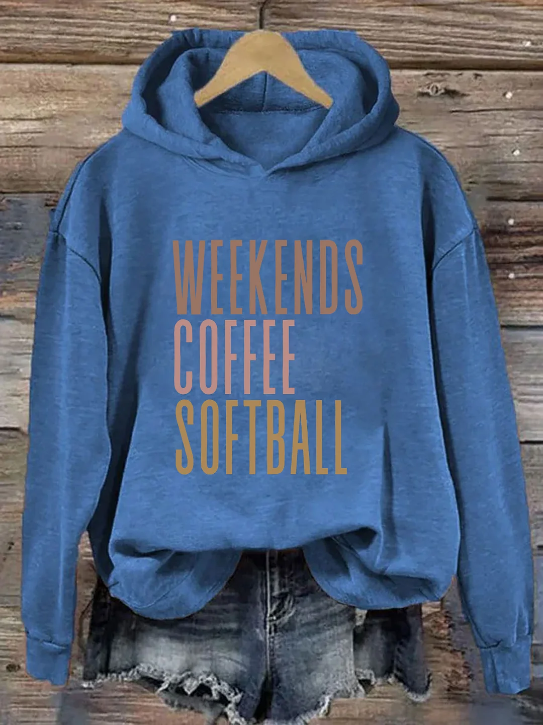 Weekends Coffee Softball Hoodie
