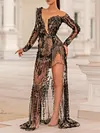 Sexy See-Through Sequined Applique Split-Side Stylish Party Maxi Dress