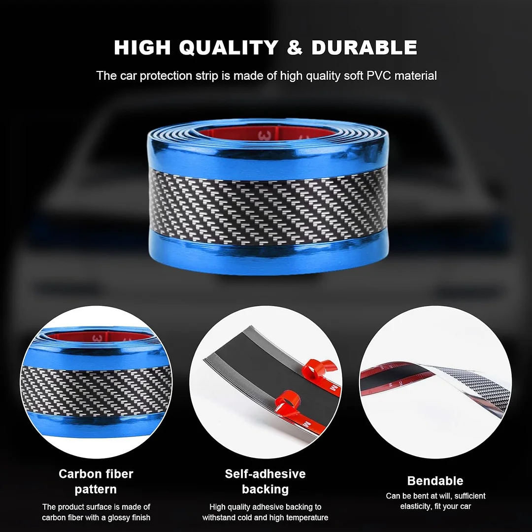 Car door anti-collision and anti-scratch cover sticker, waterproof carbon fiber door sill protection tape