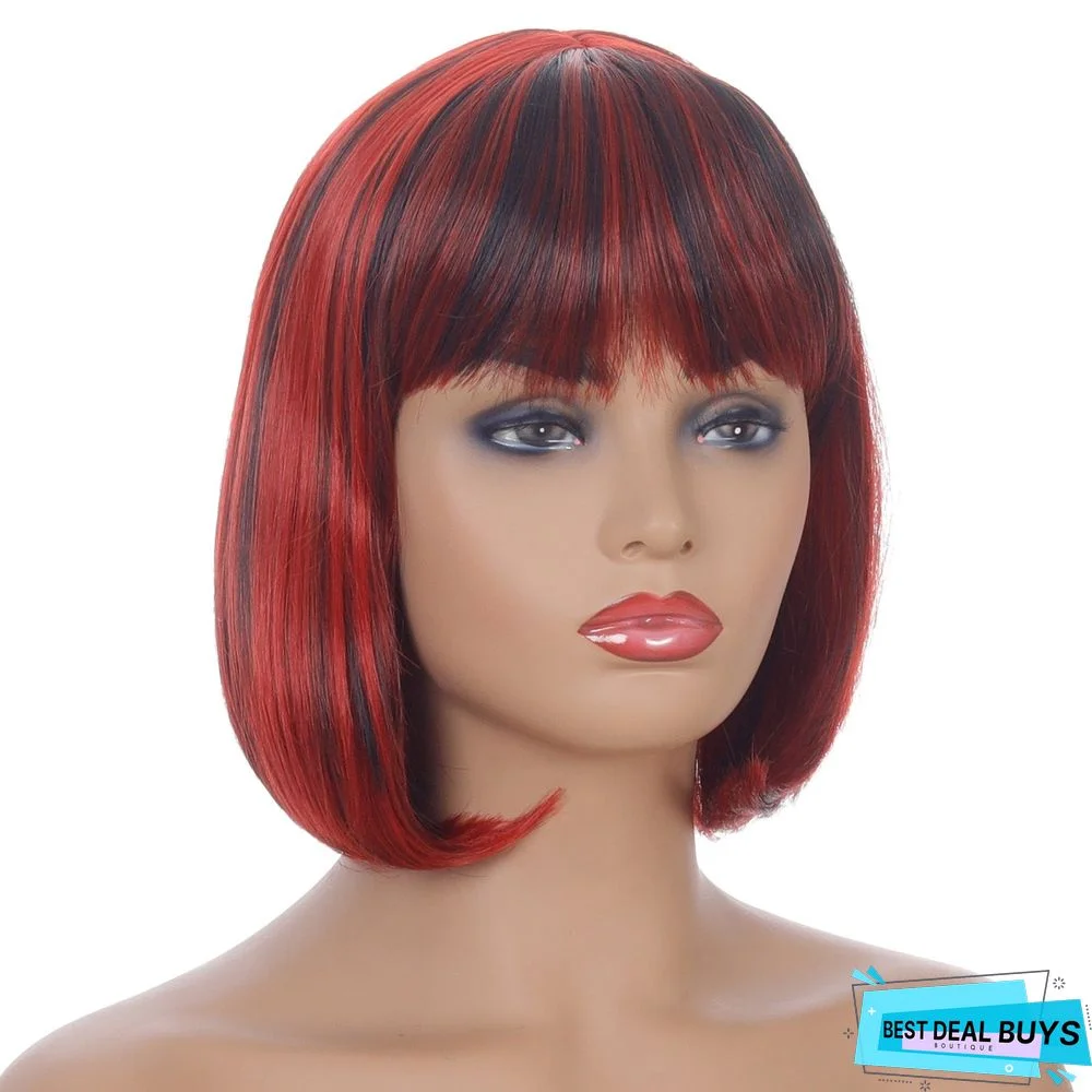 Hot Selling New Women's Wig Short Hair Bobo Head Synthetic Fiber High Temperature Silk Head Cover