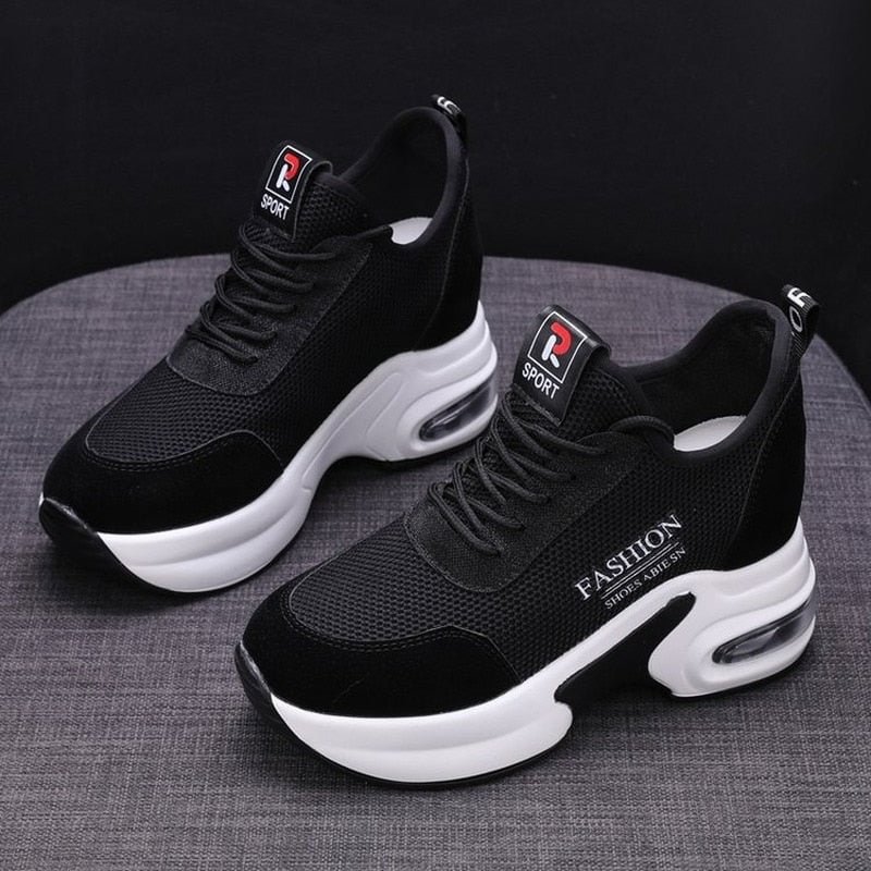 2022 Platform Wedges Women's Sneakers Spring Autumn High Quality Mesh Breathable Increased Women's Shoes Casual Shoes Y997