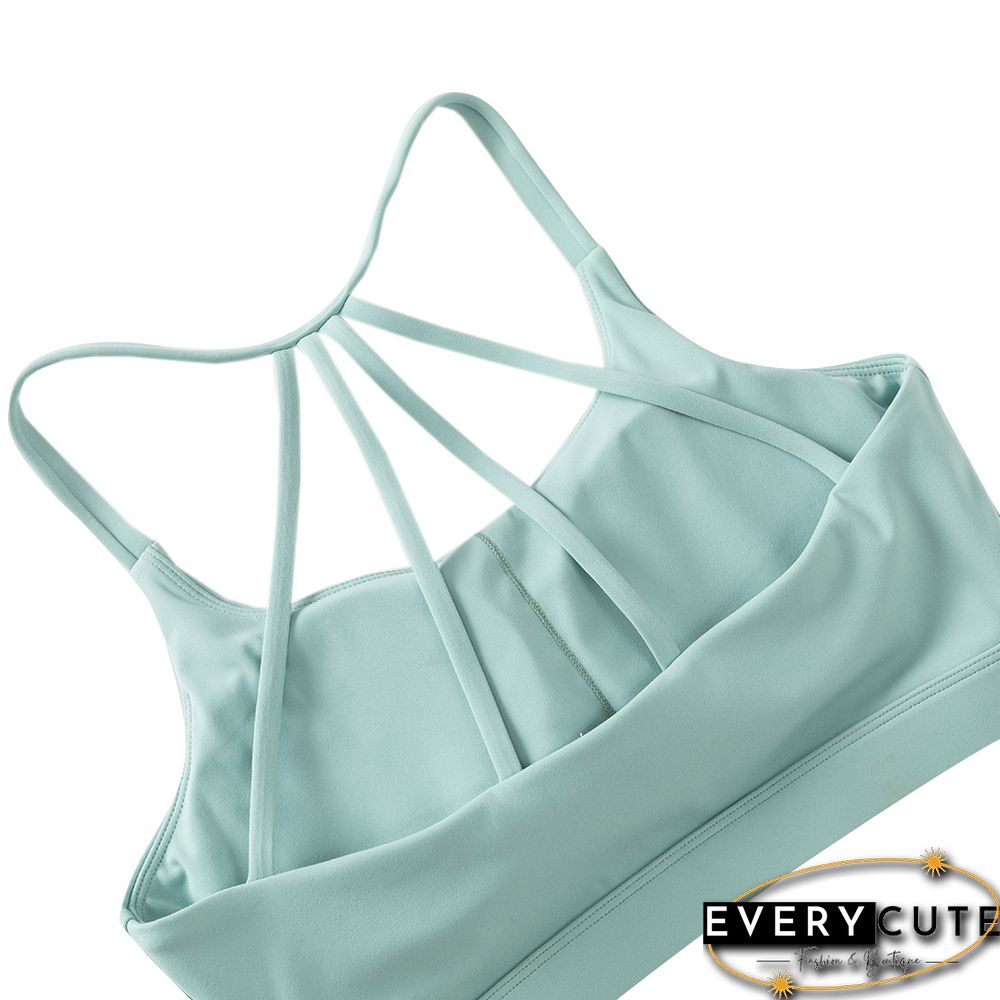 Green Fitness Shockproof Sport Bra