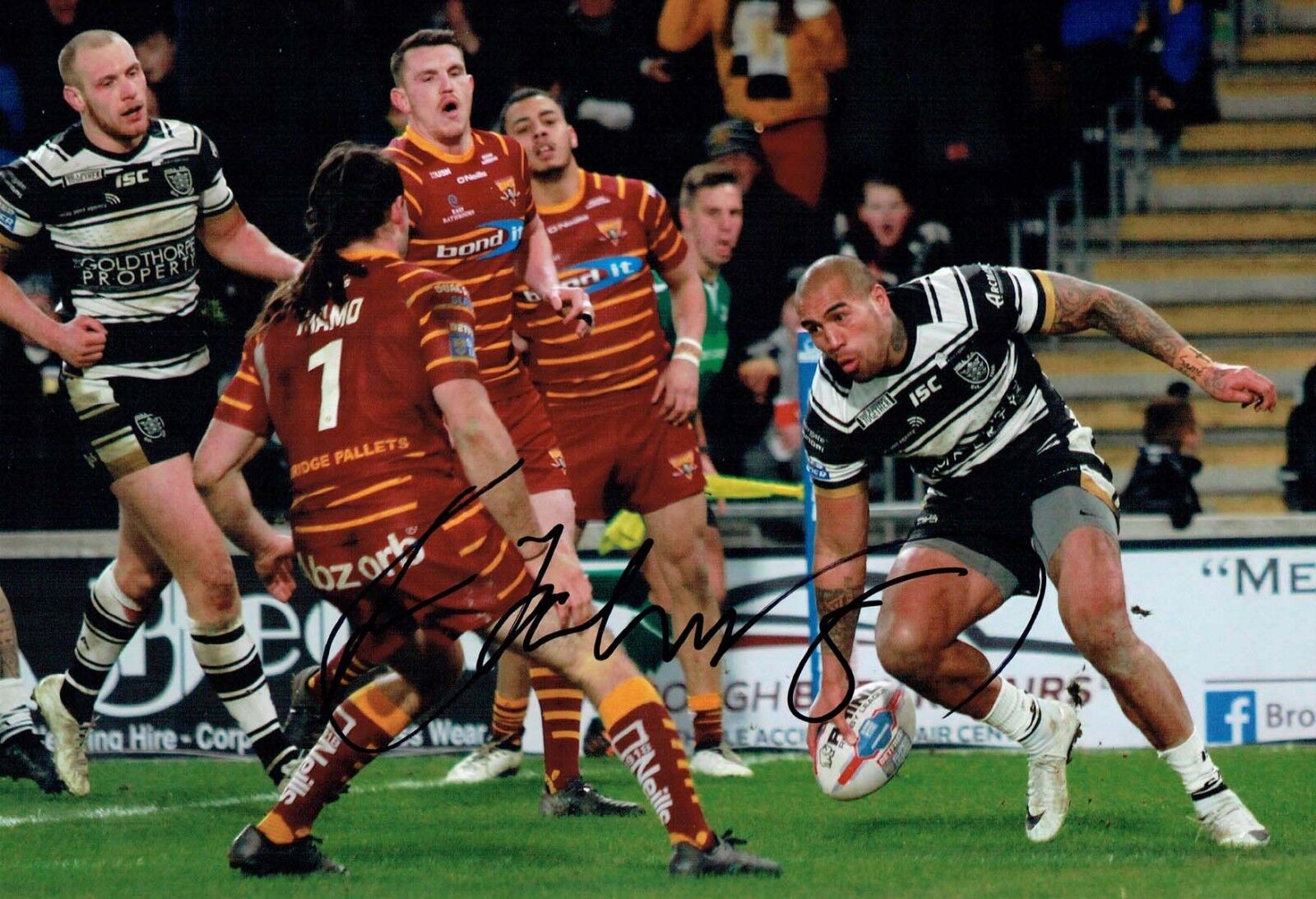 Fetuli TALANOA 2018 HULL FC Rugby Signed Autograph 12x8 Photo Poster painting 1 AFTAL COA