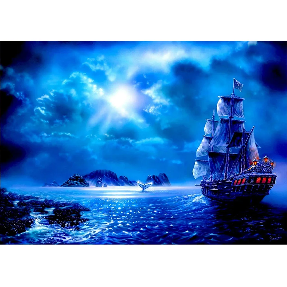 Diamond Painting - Full Round - Fantasy Ship(40*30cm)
