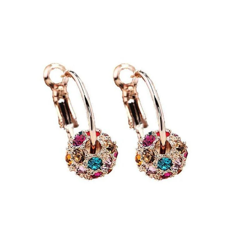 Shining spheroidal rhinestone women earings-zachics