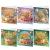 6PCS DIY Diamond Art Greeting Cards Birthday Theme Congratulations Cards & Gifts