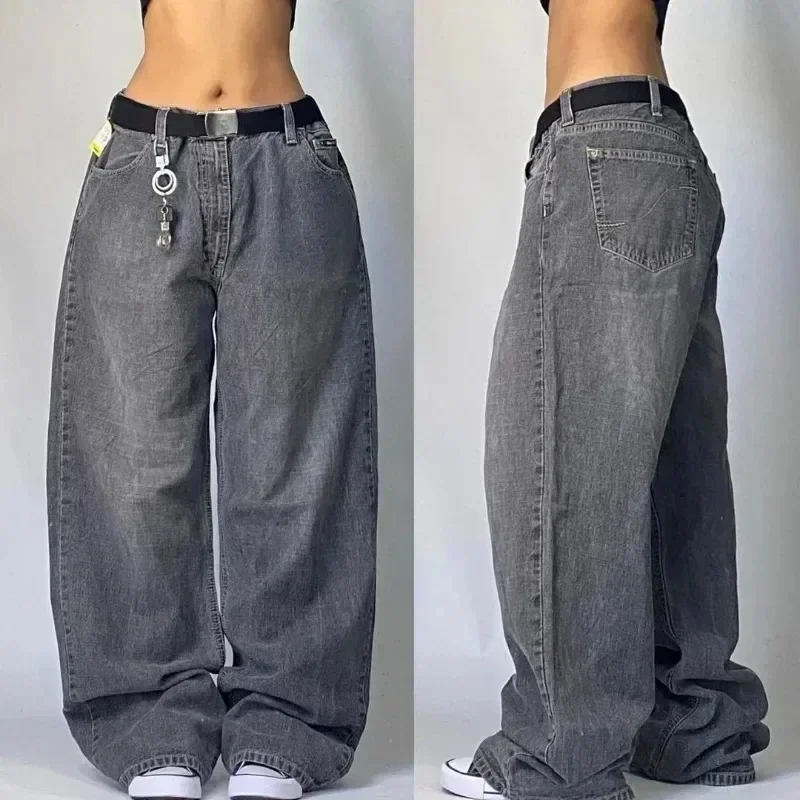 Zeusesim Street Y2K New Fashion Punk Clearance Spot Sale Straight Jeans Women Harajuku Casual Loose Oversized Wide-leg Pants Unisex Jeans