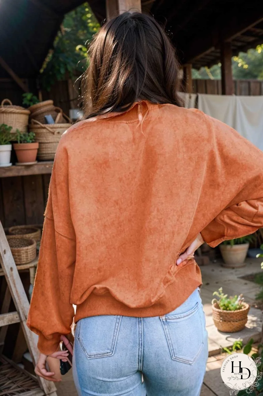 oversized crewneck pullover workout long sleeve hoodie