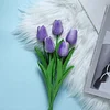 10 Stems | 13" Purple Real Touch Artificial Foam Tulip Flower Bouquets