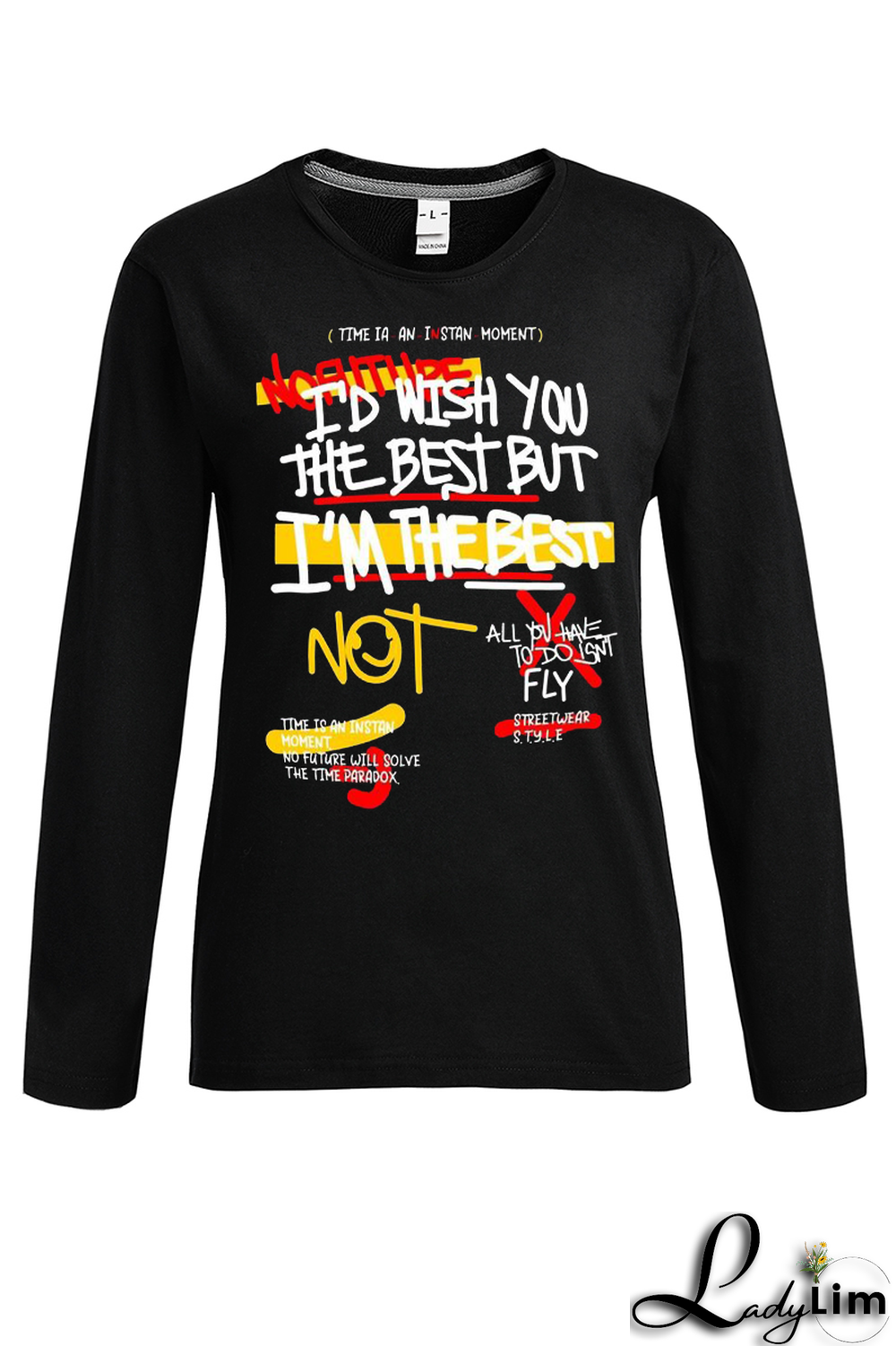 Black Casual Daily Print Patchwork O Neck Tops