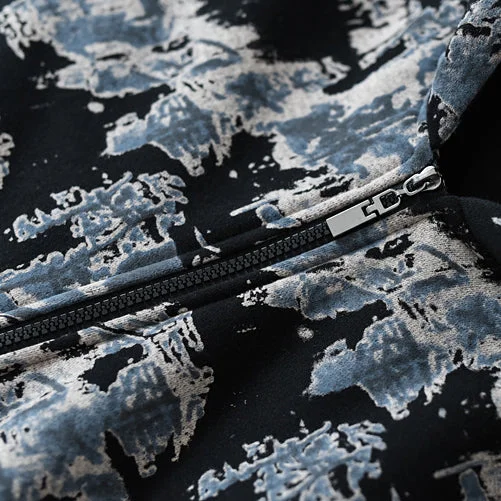 Luxury black blue prints Jackets & Coats oversize zippered trench coat 2021 hooded Jackets & Coats