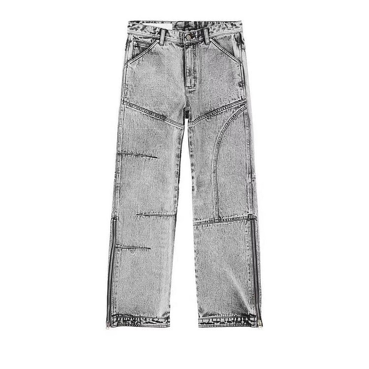 Jeans Men I plus Size Retro Sports Trousers Baggy Straight Trousers Trousers Men Denim Pants