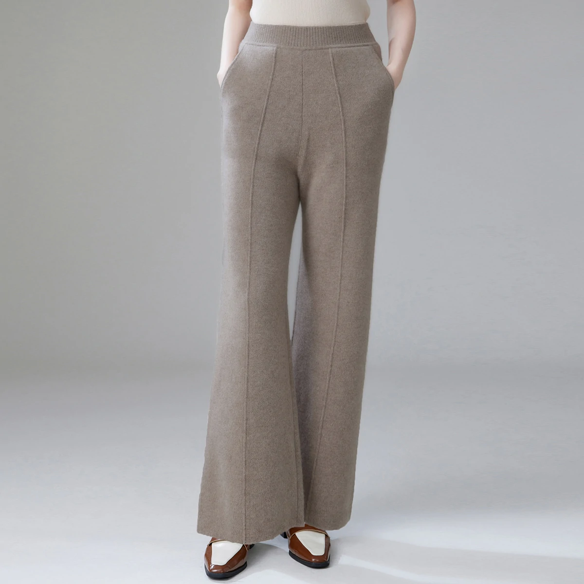 Wide-leg Straight Women's Cashmere Pants REAL SILK LIFE