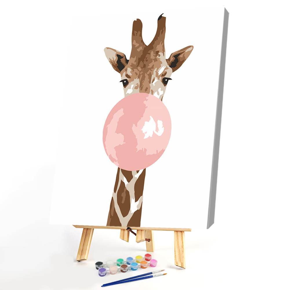 

25x30cm - Paint By Numbers Giraffe Bubble, 501 Original