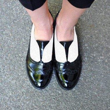 Plus Size Color Block Oxford Shoes Casual PU Slip On Loafers -loafers