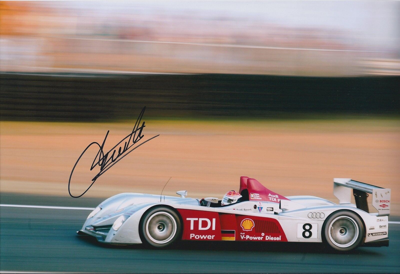 Emanuele PIRRO SIGNED Team Audi Le MANS 12x8 Photo Poster painting AFTAL Autograph COA