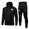 Joyfball 2024/2025 Barcelona Long Zipped Hat Style Jacket Black Football Jersey 1:1 Thai Quality