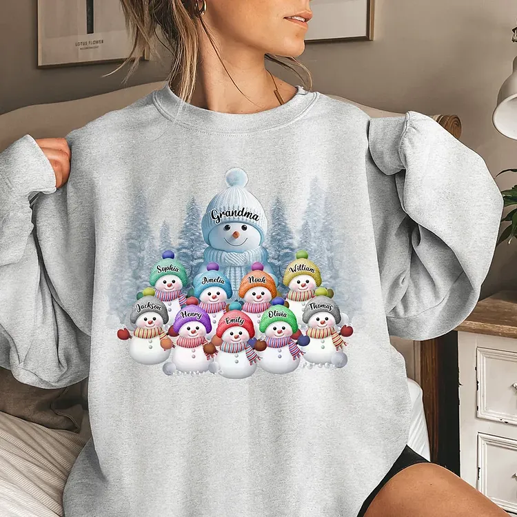 Personalized Custom Mama Family Sweatshirt With Design On Sleeve Christmas Gift