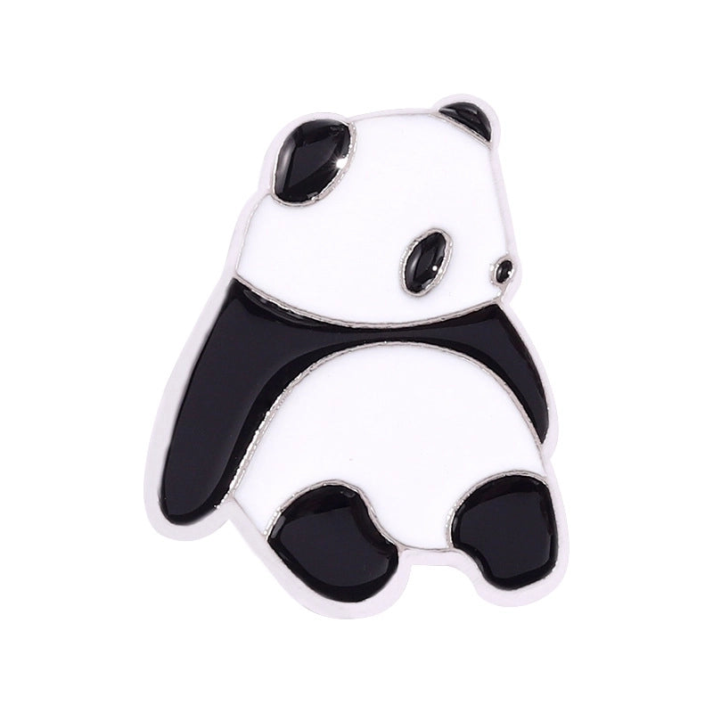 Chinoiserie Pin Panda Alloy Plating Unisex Brooches