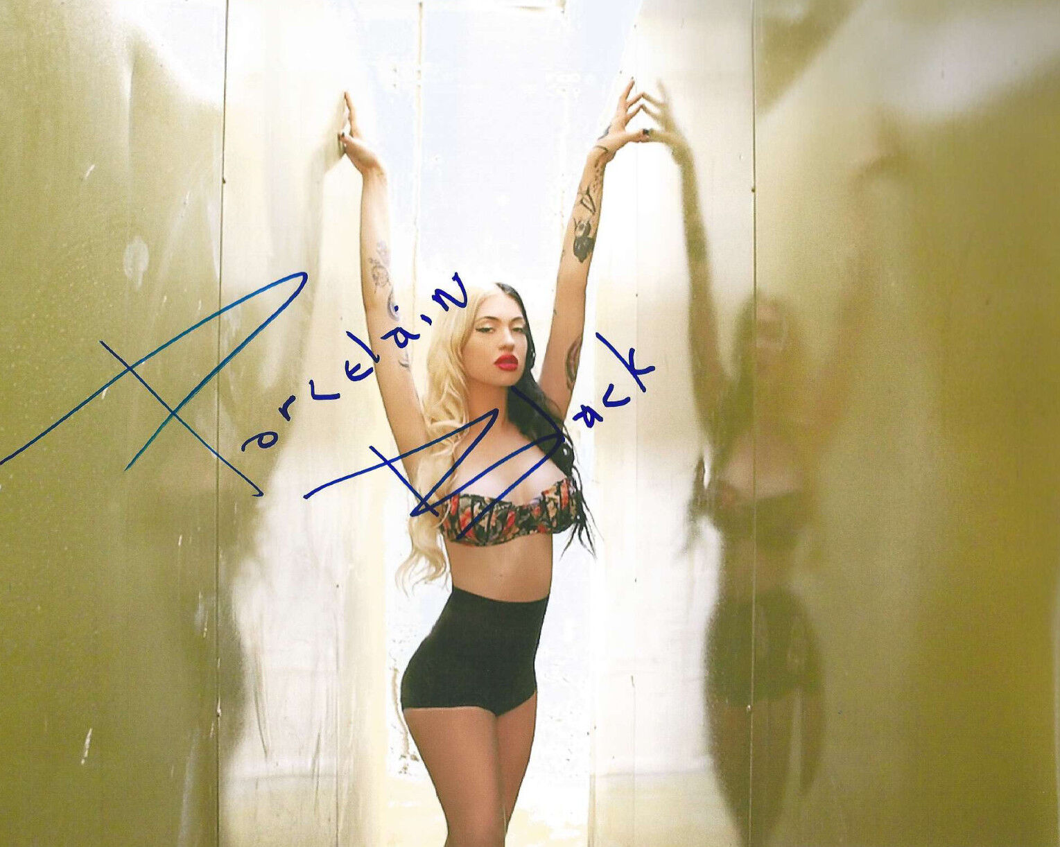 SEXY SINGER PORCELAIN BLACK SIGNED 8X10 Photo Poster painting W/COA DETROIT