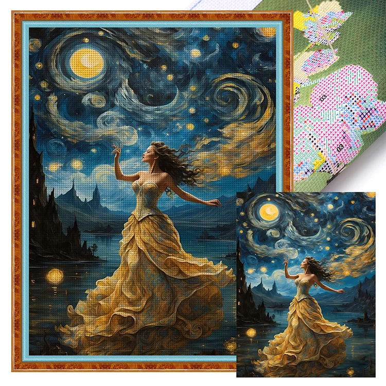 Beauty Under The Starry Sky - Printed Cross Stitch 16CT 40*55CM