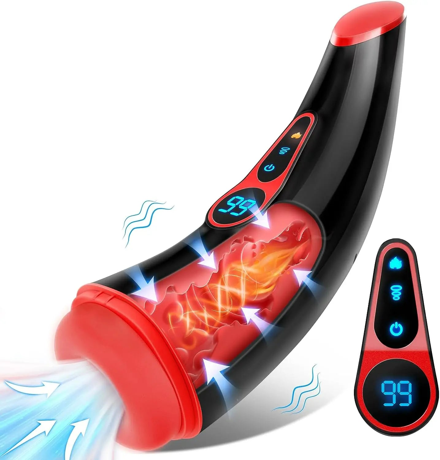 007 Ultra 9 Sucking 9 Vibrating Male Masturbator Heating Vagina Masturbation Blowjob